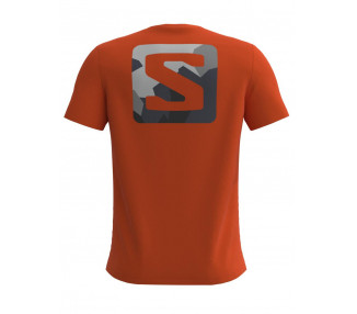SALOMON OUTLIFE BACK CAMO TSHIRT RED ORANGE