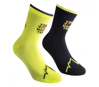 LA SPORTIVA MEIAS FOR YOUR MOUNTAIN BLACK/NEON