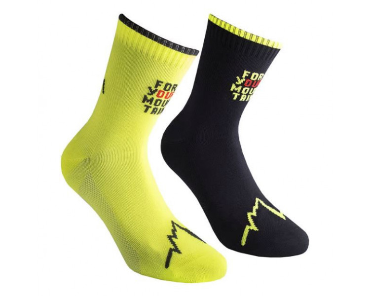 LA SPORTIVA MEIAS FOR YOUR MOUNTAIN BLACK/NEON