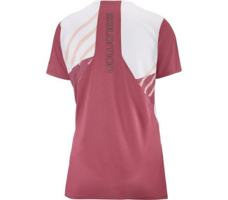 SALOMON TSHIRT SENSE AERO SS WHITE/EARTH RED MULHER