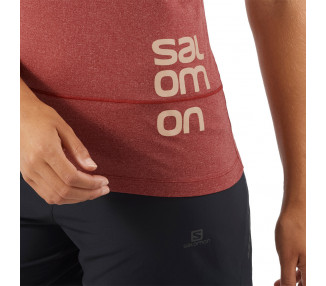 SALOMON TSHRT CROSS RUN GRAPHIC CABERNET MULHER