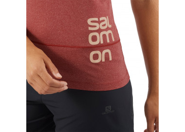 SALOMON TSHRT CROSS RUN GRAPHIC CABERNET MULHER