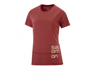 SALOMON TSHRT CROSS RUN GRAPHIC CABERNET MULHER