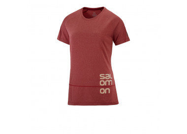 SALOMON TSHRT CROSS RUN GRAPHIC CABERNET MULHER