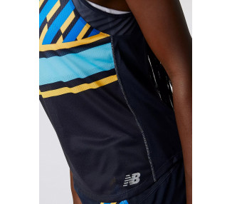 NEW BALANCE SINGLET PRINTD IMPACT MULHER LONDON EDITION NAVY