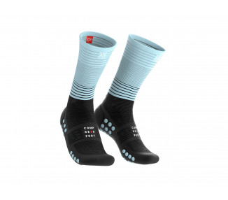 COMPRESSPORT MID COMPRESSION SOCKS BLACK/ICE BLUE
