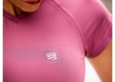 COMPRESSPORT TRAINING SS TSHIRT MULHER DECO ROSE
