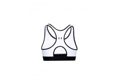 UNDER ARMOUR W MID KEYHOLE GRAPHIC SPORTS BRA WHITE